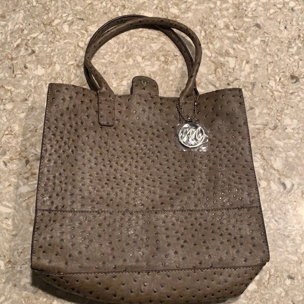 Ostrich print shoulder bag